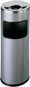 Kosze biurowe - Durable Kosz na śmieci SAFE okrągły metalowy z popielnicą srebrny - miniaturka - grafika 1