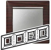 Klawisze i ramki - Legrand 770374 VALENA Ramka X4 POZIOM WENGE/SREBRO - miniaturka - grafika 1