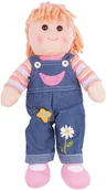 Lalki dla dziewczynek - Bigjigs Toys Lalka Penny ogrodniczki dżinsowe - miniaturka - grafika 1
