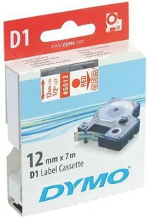 Dymo Taśma D1-12mm/7m, czerwony/przezroczysty S0720520 - Tablice BHP - miniaturka - grafika 3