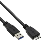 Kable USB - InLine A do kabla micro-B USB 3.0 (1 m) Czarny - miniaturka - grafika 1