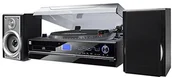 Gramofony - Dual NR wieża z gramofonem (odtwarzanie płyt CD, MP3, wejście 3,5 mm), kolor czarny 4260136673561 - miniaturka - grafika 1