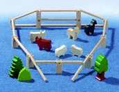 Klocki - Haba Zagroda, drzewka, zwierzęta 3517 - miniaturka - grafika 1