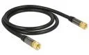 Kable - Delock Kabel Przewód antenowy wtyk F / wtyk F RG-6/U 1m, Czarny 88918 - miniaturka - grafika 1