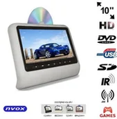 Akcesoria do nawigacji - NVOX Monitor zagłówkowy 10"" HD z DVD USB SD IR FM GRY 12V (NVOX DV1017HD BE) - miniaturka - grafika 1