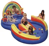 Baseny ogrodowe - Intex Pool Basen/brodzik Rainbow-Ring-Playcenter ze zjeźdzalnią 57453NP - miniaturka - grafika 1