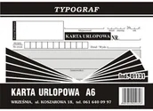 Druki akcydensowe - Typograf Druk KARTA URLOPOWA A6 01131 - miniaturka - grafika 1