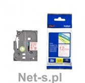 Akcesoria do kas i terminali - Brother taśma 12mm RED ON CLEAR - miniaturka - grafika 1