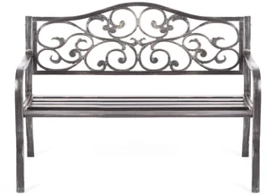 Home&Garden Home Garden Ławka metalowa Bloom Gold (177991) 177991 - Ławki ogrodowe - miniaturka - grafika 2