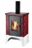 Wkłady kominkowe - Haas+Sohn piec kaflowy EMPOLI AL z wymiennikiem wodnym i wężownicą, kafle bordo - miniaturka - grafika 1