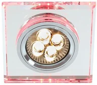 Oprawy, klosze i abażury - Candellux SS-22 Oprawa stropowa szklana czerwonoróżowa GU10 + SMD 2235240 - miniaturka - grafika 1