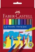 Kredki, ołówki, pastele i pisaki - Faber-Castell Flamastry Zamek 12 kolorów Amex - miniaturka - grafika 1