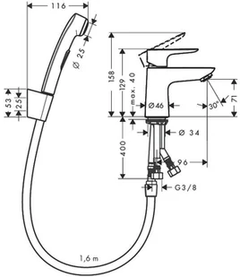 Hansgrohe Talis E 71729000 - Baterie bidetowe - miniaturka - grafika 2