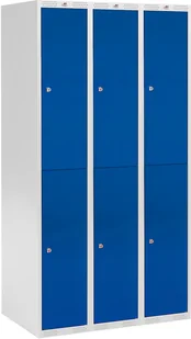 AJ Szafki osobiste 3 sekcje po 2 skrytki w pionie Kolor drzwi: Niebieski 323972 - Szafki biurowe AJ Szafki osobiste 3 sekcje po 2 skrytki w pionie Kolor drzwi: Niebieski 323972 - Szafki biurowe - miniaturka - grafika 1