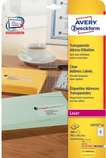 Avery Zweckform Przezroczyste etykiety do drukarek laserowych 300 szt. Zweckform L4772-25 - Etykiety do drukarek - miniaturka - grafika 3