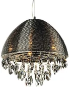 Lampy sufitowe - Lumina Deco LAMPA wisząca LEONELLA LDP 0276-5 BK Deco metalowa OPRAWA kryształowa crystal czarny - miniaturka - grafika 1