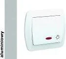 Wyłączniki światła i elektryczne - Kontakt Simon Wyłącznik ścienny Akord światło z podśw. AS1L/26 aluminium srebrny - miniaturka - grafika 1