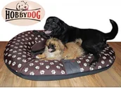 Legowiska dla psów - Hobbydog XXXL Legowisko Ponton - Brązowe w łapkami - miniaturka - grafika 1