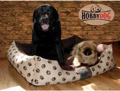Legowiska dla psów - Hobbydog XXL Legowisko Prestiż - Beż w łapki - miniaturka - grafika 1