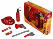 Zabawki AGD - Klein 8967 Zestaw strażacki z kaskiem 7el. 4009847089670 - miniaturka - grafika 1
