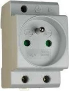 Gniazdka elektryczne - Hager Polo Gniazdo na szynę 10/16A, 250V SN216 - miniaturka - grafika 1