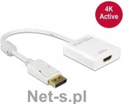 Delock Adapter Displayport na HDMI aktywny 4K biały 62608 - Adaptery i przejściówki - miniaturka - grafika 3