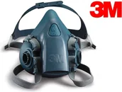 Akcesoria BHP - 3M Półmaska wielokrotnego użytku seria 7500 Rozmiar M Sredni 7502 jasnoniebieska - miniaturka - grafika 1