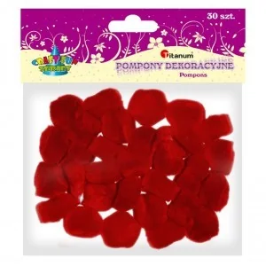 Titanum Pompony akrylowe 25mm czerwone 30szt. - Zabawki kreatywne - miniaturka - grafika 2
