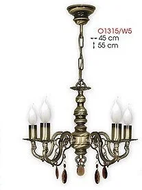 Lemir Antares Żyrandol 5 - punktowy - Patyna O1315/W5 426 / O1315/W5 - Lampy sufitowe - miniaturka - grafika 2