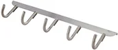 Wieszaki łazienkowe - Wenko 4468310100 wieszak na ubrania asola drzwi z 5 hakami do drzwi składanie od 2 do 4 cm, ze stali nierdzewnej ze stali nierdzewnej, 36 X 9 X 7 9 cm, matowa - miniaturka - grafika 1