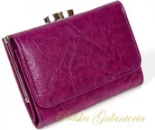 Portfele - Andrus Portfel Skórzany 12 cm Klamra Czerwony - miniaturka - grafika 1