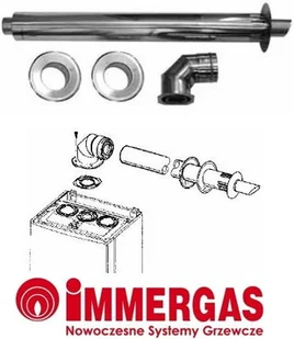 Immergas Zestaw koncentryczny poziomy Ø 60/100 K.012000 - Akcesoria grzewcze - miniaturka - grafika 5