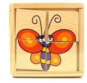 Klocki - Brimarex Drewniane Klock i Motyl ZB-4610 - miniaturka - grafika 1