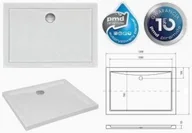 Brodziki prysznicowe - PMD Piramida Besco Alpina 120x80 BAA-120-80-K - miniaturka - grafika 1