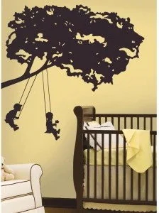 RoomMates rmk1654gm pomieszczenie dekoracja Silhouette huśtająca się dzieci, brązowy RMK1654GM - Wyposażenie pokoiku dziecięcego - miniaturka - grafika 2