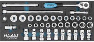 Hazet Klucze nasadowe z grzechotką 163-379/38 3/8" 10 mm) stal chromowo-wanadowa 38 szt - Klucze i nasadki Hazet Klucze nasadowe z grzechotką 163-379/38 3/8" 10 mm) stal chromowo-wanadowa 38 szt - Klucze i nasadki - miniaturka - grafika 1