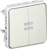 Wyłączniki światła i elektryczne - Legrand 069626 PLEXO Łącznik schodowy podwójny podświetlanych 10AX-250V~ - miniaturka - grafika 1