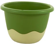 Donice - Donica Mareta z nawadnianiem 30 cm jasna zieleń / ciemna kość słoniowa - miniaturka - grafika 1