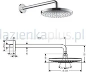 Deszczownice - Hansgrohe Głowica prysznicowa DN15 chrom Raindance Select S 240 2jet EcoSmart 26 - miniaturka - grafika 1