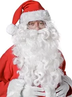 Dodatki do strojów karnawałowych - Broda Mikołaja długa z peruką (40 cm) - biała - miniaturka - grafika 1