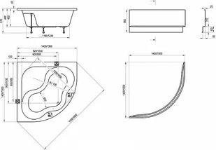 Ravak Gentiana 140 140x140 CF01000000 - Wanny - miniaturka - grafika 2