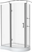 Kabiny prysznicowe - Novoterm Kerra Nero 120x90 lewa profil chrom szkło transparentne + brodzik - miniaturka - grafika 1