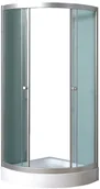 Kabiny prysznicowe - Savana Kalina 90x90 profil satyna szkło kratka + brodzik Y8720C - miniaturka - grafika 1
