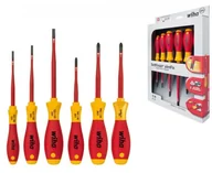 Śrubokręty - Wiha Zestaw wkrętaków SoftFinish electric slimFix płaskich/Phillips/Pozidriv Xeno, 6-cz. (38362) - miniaturka - grafika 1