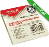 Notesy i bloczki - Office products PBS Bloczek samop. , 76x76mm, 1x100 kart., pastel, jasnożółte PB0 - miniaturka - grafika 1