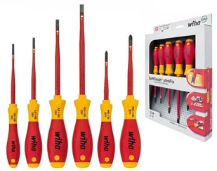 Wiha Śrubokręty płaskie i krzyżakowe dla elektryka SlimFix 6 szt. zestaw (35389) - Śrubokręty - miniaturka - grafika 5