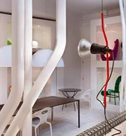 Lampy stojące - Flos PARENTESI D lampa sufitowo-stojąca Czerwony ze ściemniaczem F5600035 - miniaturka - grafika 1