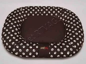 Legowiska dla psów - Hobbydog Legowisko Ponton Prestige model PPRBZL1, brąz z łapkami, L - miniaturka - grafika 1