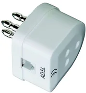 Akcesoria do monitorów - Hama ADSL-Splitter, wtyczka/gniazdko, złącze dreipolig, 6P4 °C, kolorze piaskowym 44460 - miniaturka - grafika 1