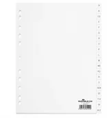 Kosze na śmieci - Durable Przekładki A-Z białe, 20 części - miniaturka - grafika 1